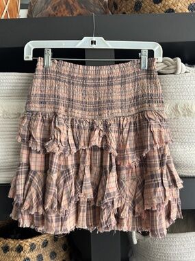 Plaid Ruffle Miniskirt